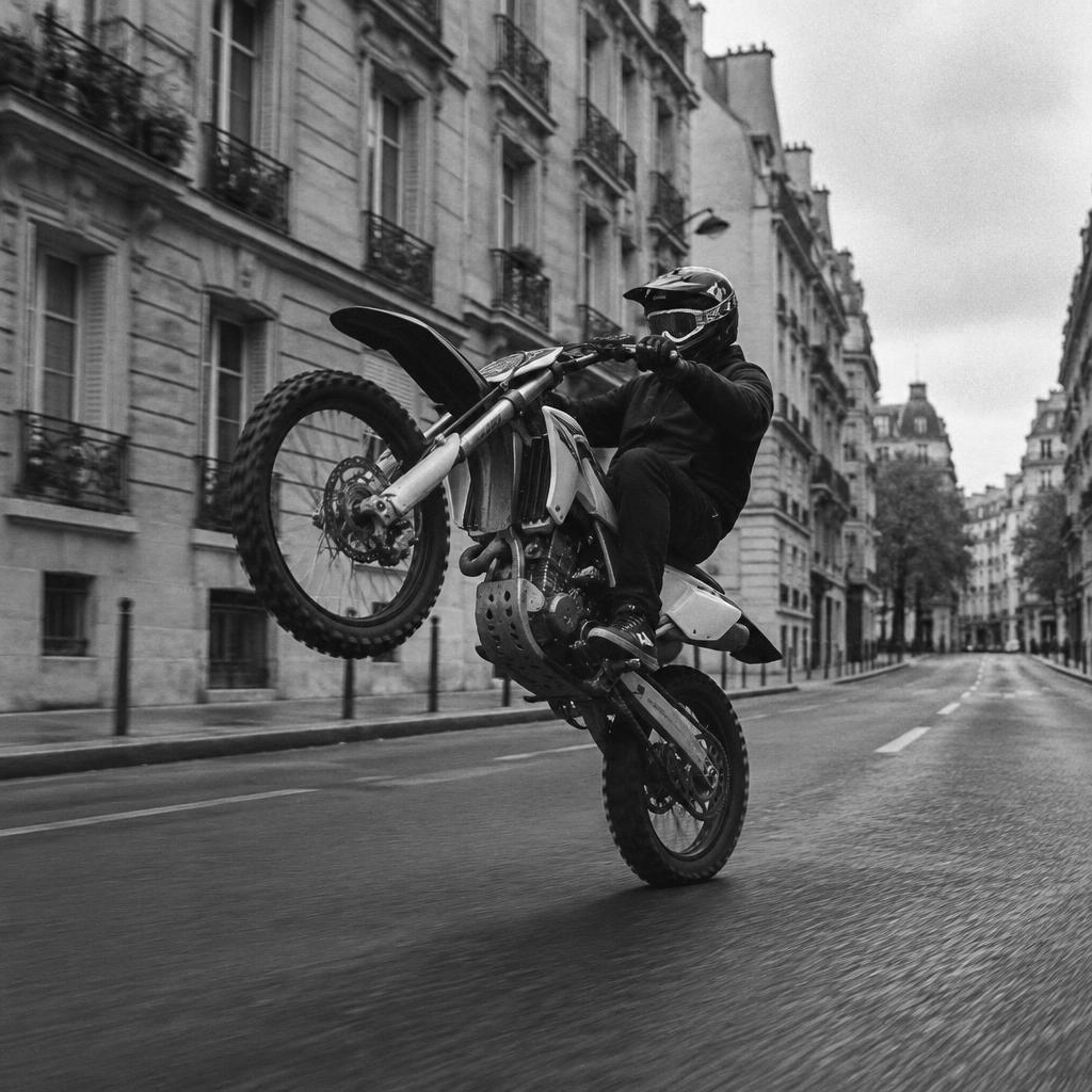 Photo Bike Life imprimée au dos du t-shirt blanc
